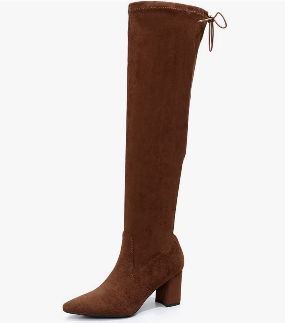 Venus Celia Women's Charlotte OverKnee Stretchy Boot Brown Size 7